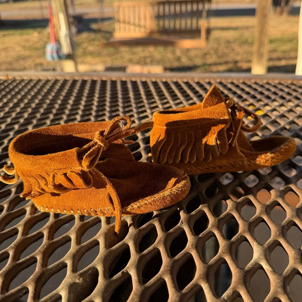 Brown Suede Kids Moccasins